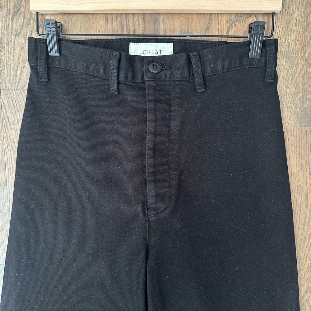 NWOT The Great The Seafair High Rise Wide Leg Jean in Carbon Black Size 29 - Picture 5 of 9